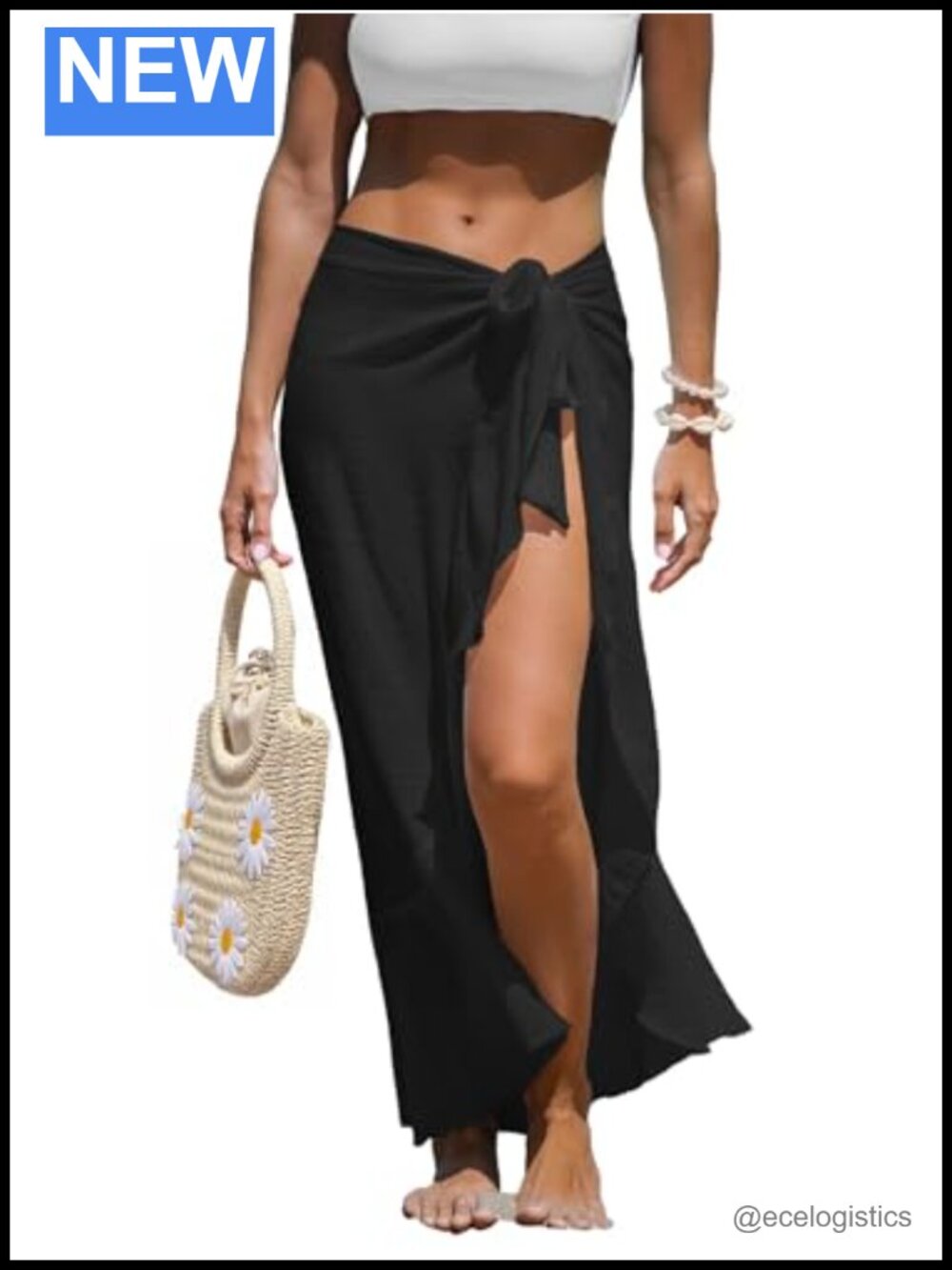 Women's Chiffon Beach Cover Up Sarong Wrap Skirt Ruffle Swimwear